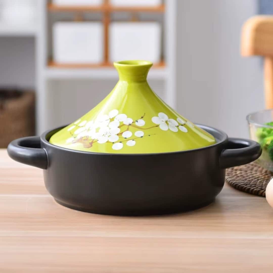Tagine Marocain en Céramique à Motifs Floraux 3
