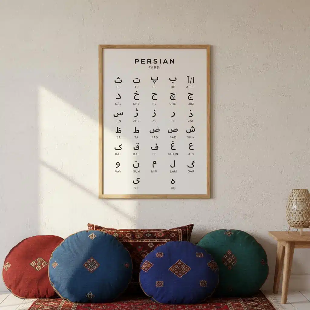 Toile design moderne alphabet persan