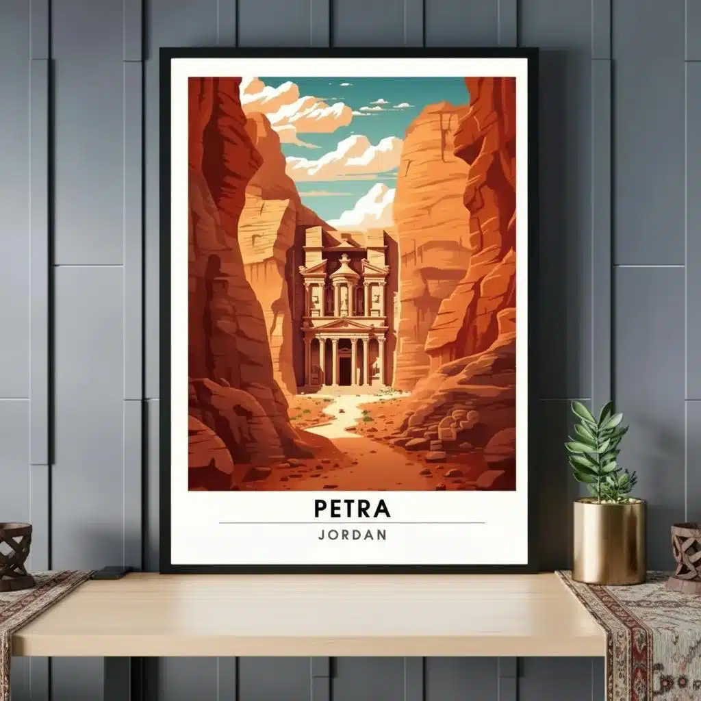 Affiche artistique de Petra en Jordanie
