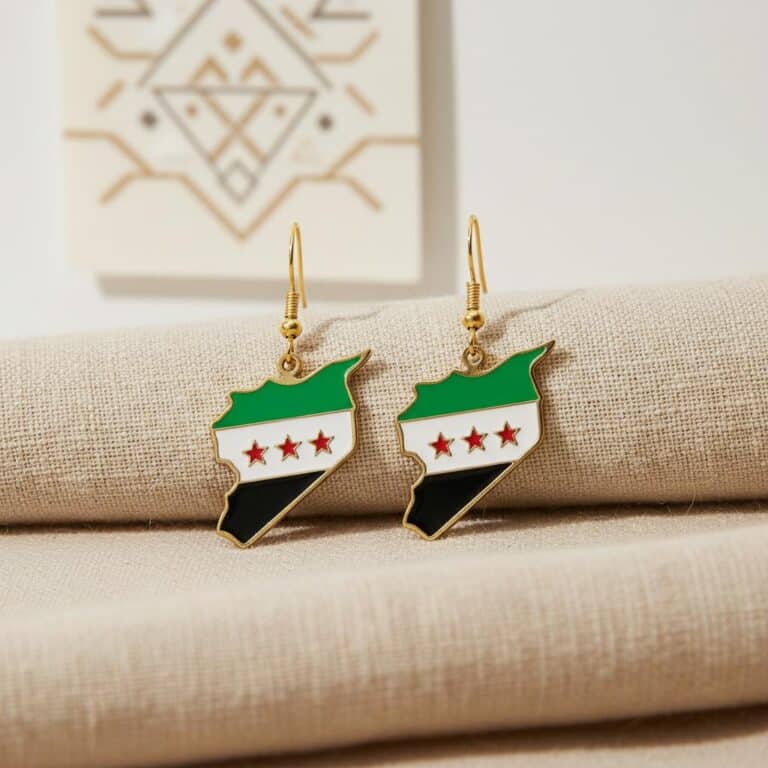 boucles-doreilles-carte-de-la-syrie-en-acier-inoxydable-picture-2199