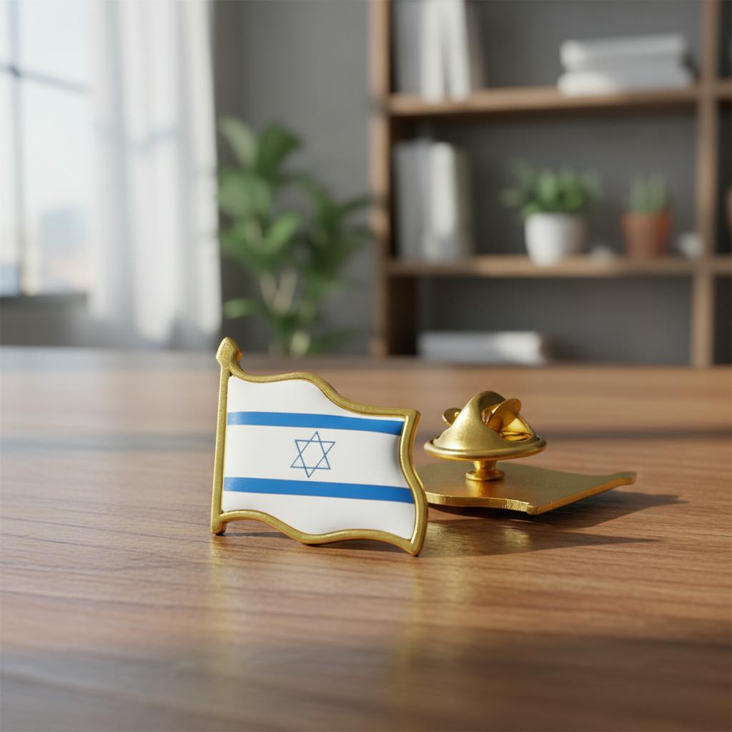 Broche Drapeau Israël Émaillée