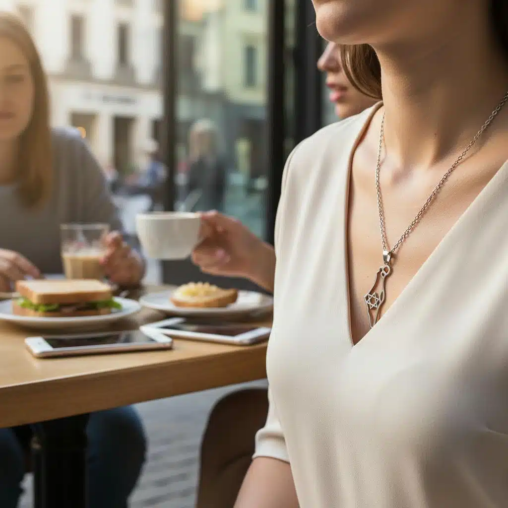 Collier carte Israël en acier inoxydable
