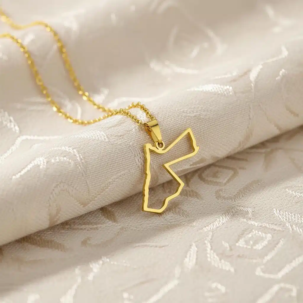 Collier minimaliste carte Jordanie