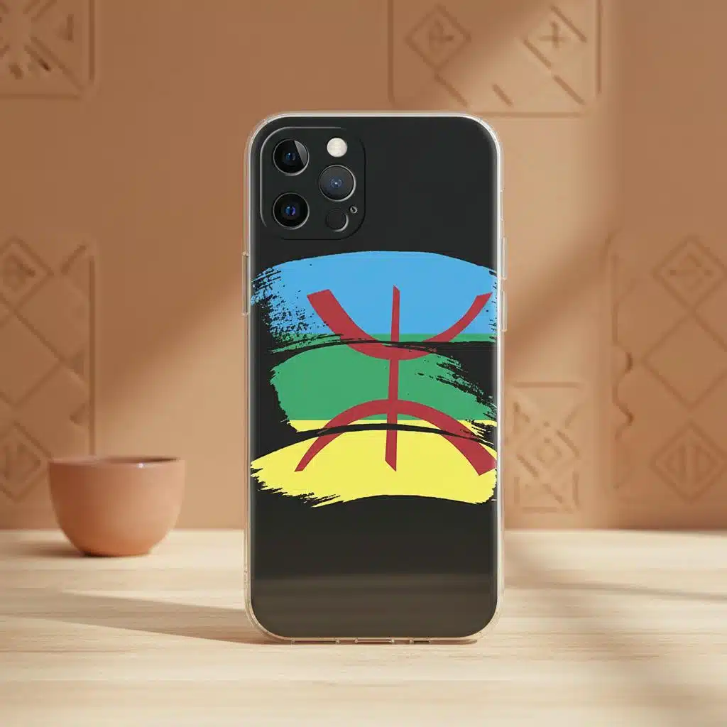 Coque iphone antichoc avec drapeau berbère Amazigh
