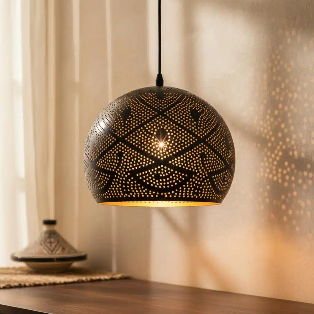 Lustre décoratif métallique design marocain