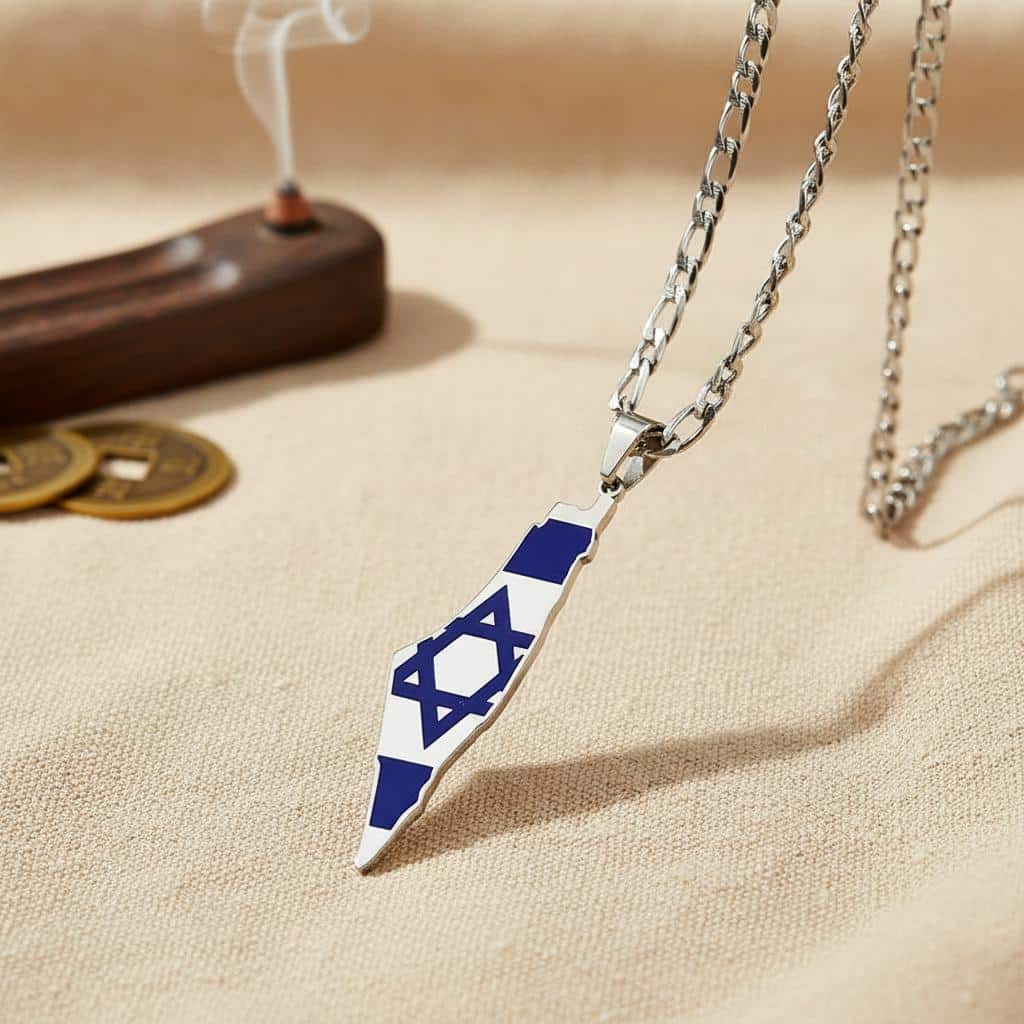 pendentif-carte-israyl-en-acier-sur-chayne-picture-4406