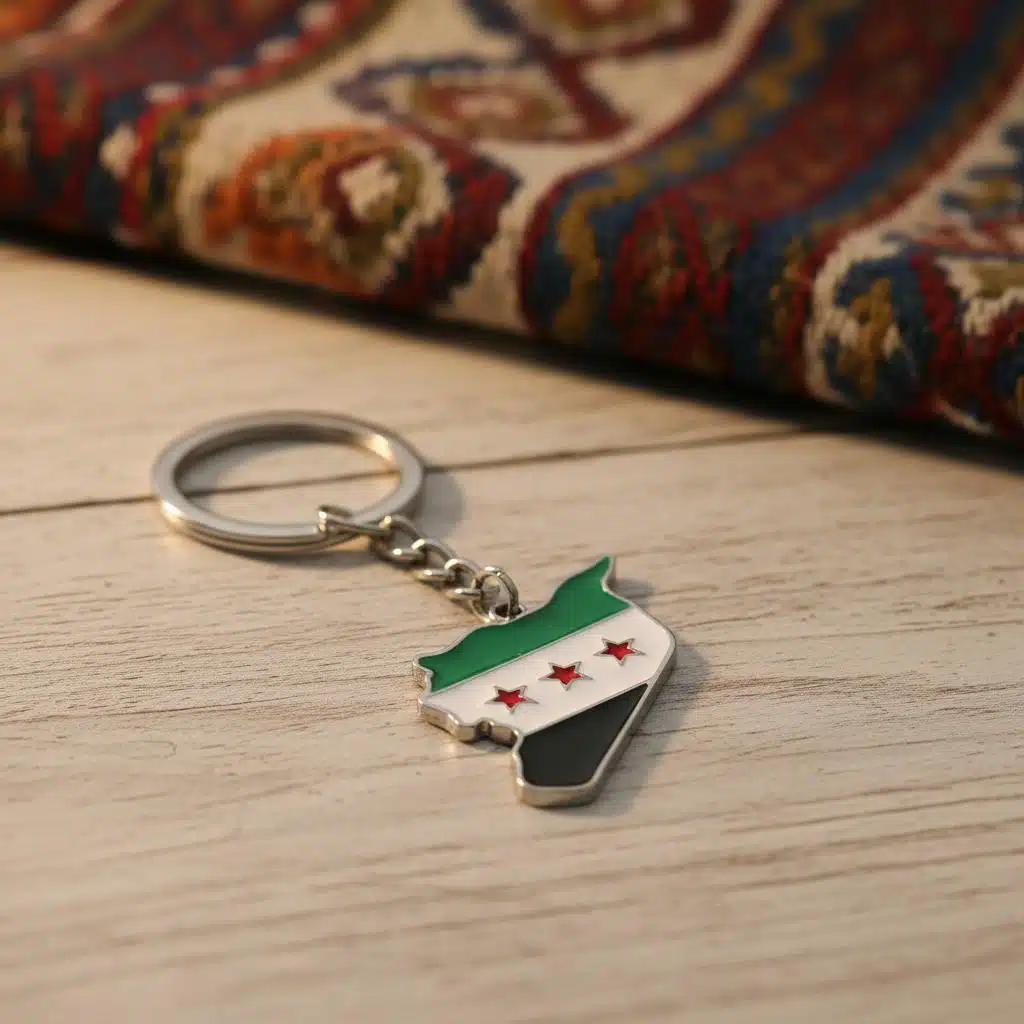 Porte-clé carte Syrie en acier inoxydable