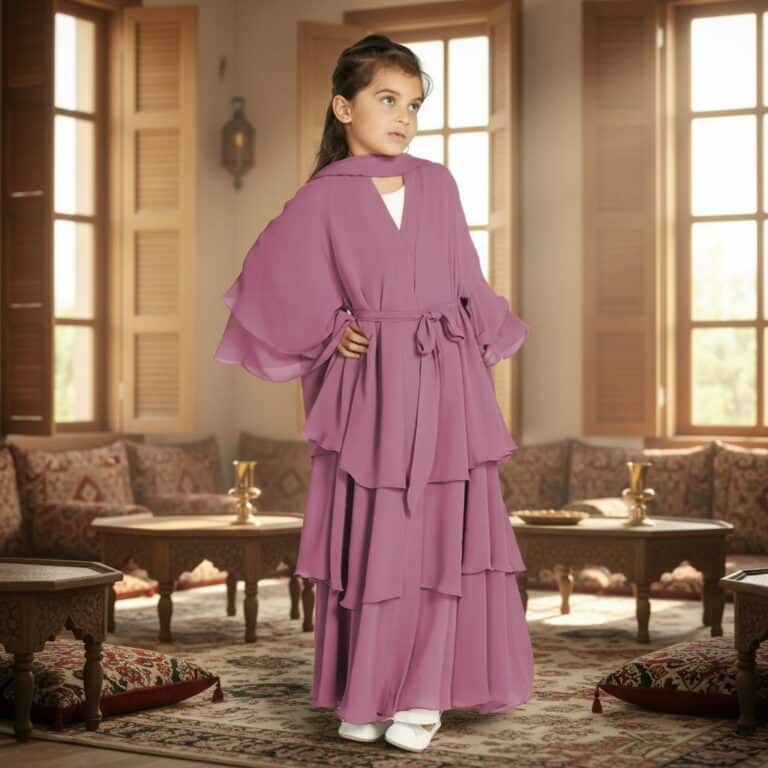 robe-abaya-longue-pour-enfant-y-volants-picture-1838