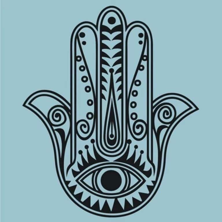 Autocollant Mural de la Main de Fatma Hamsa 1