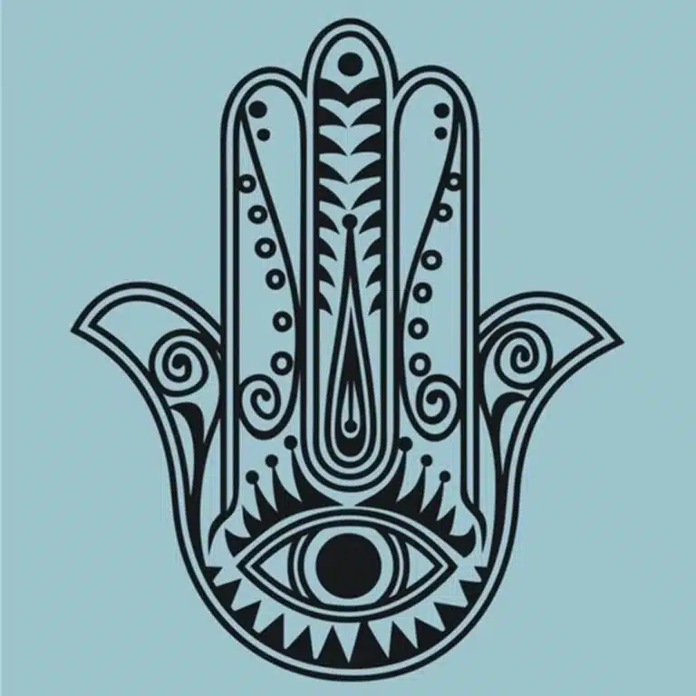 Autocollant mural de la main de Fatma hamsa