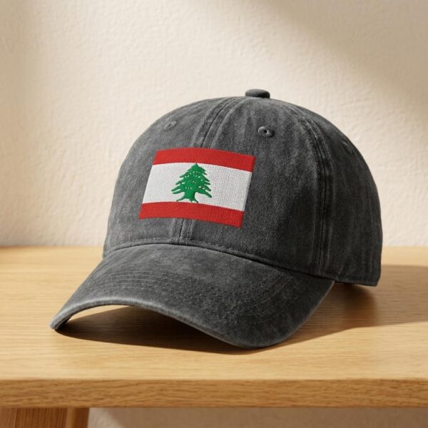 Casquette de baseball vintage réglable avec drapeau du Liban