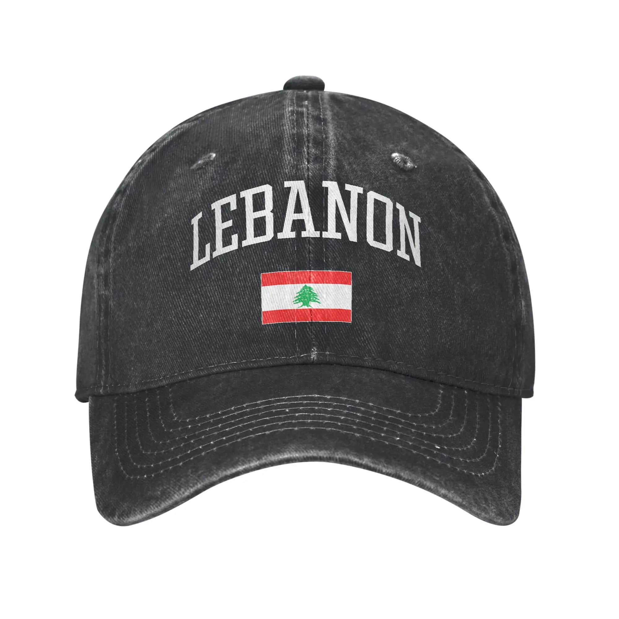 Boné de basebol vintage ajustável com a bandeira do Líbano