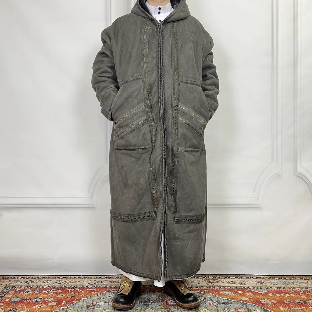 Manteau saoudien long à capuche épais avec poches latérales