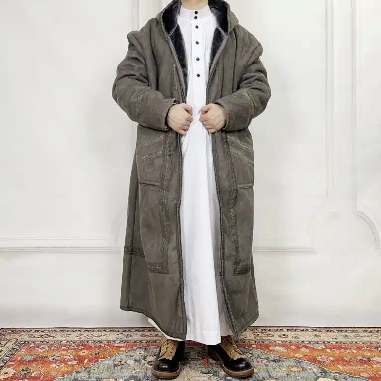 Manteau saoudien long à capuche épais avec poches latérales