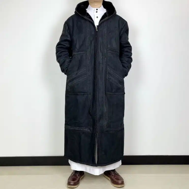 Manteau saoudien long à capuche épais avec poches latérales