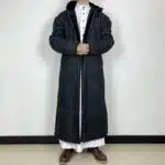 Manteau saoudien long à capuche épais avec poches latérales