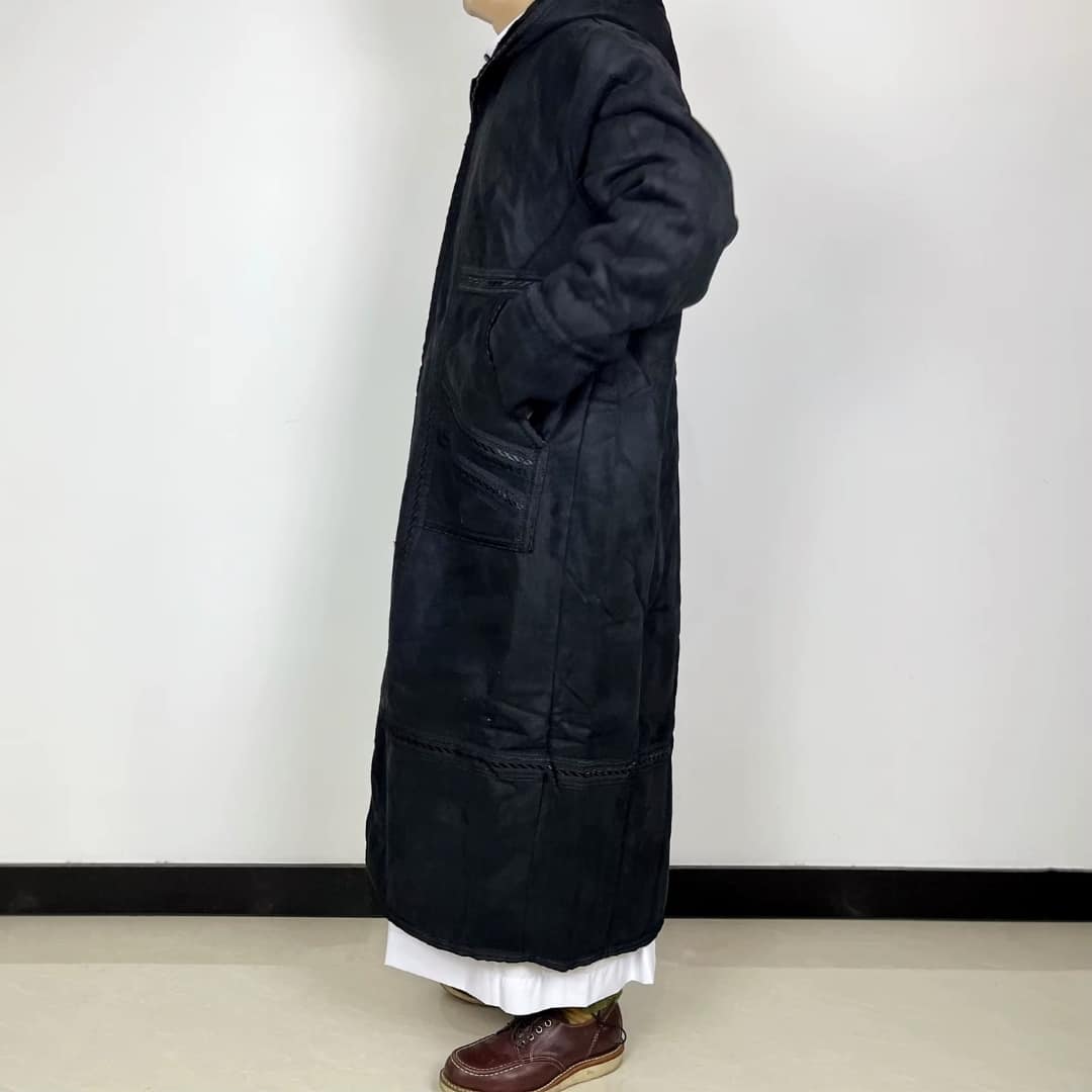 Manteau saoudien long à capuche épais avec poches latérales