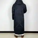 Manteau saoudien long à capuche épais avec poches latérales