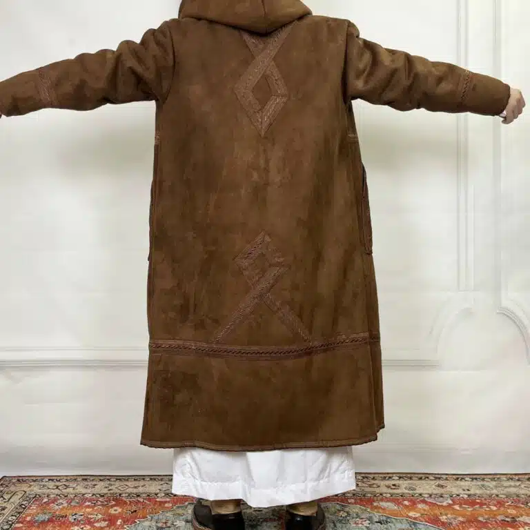 Manteau saoudien long à capuche épais avec poches latérales