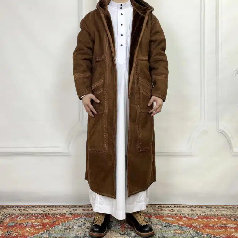 Manteau saoudien long à capuche épais avec poches latérales