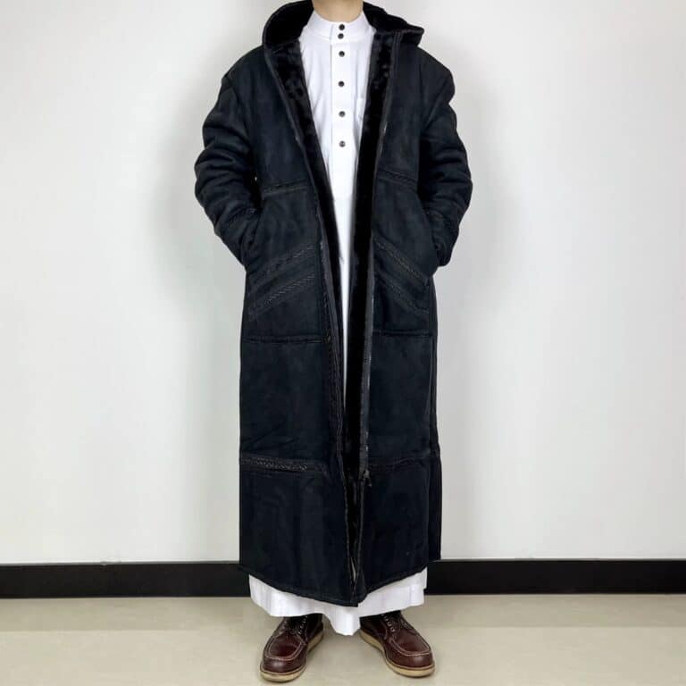 Manteau Saoudien Long à Capuche Épais avec Poches Latérales 9