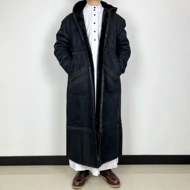 Manteau saoudien long à capuche épais avec poches latérales