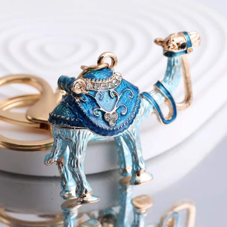 Porte-clés de Chameau avec Selle Arabesques et Strass 3