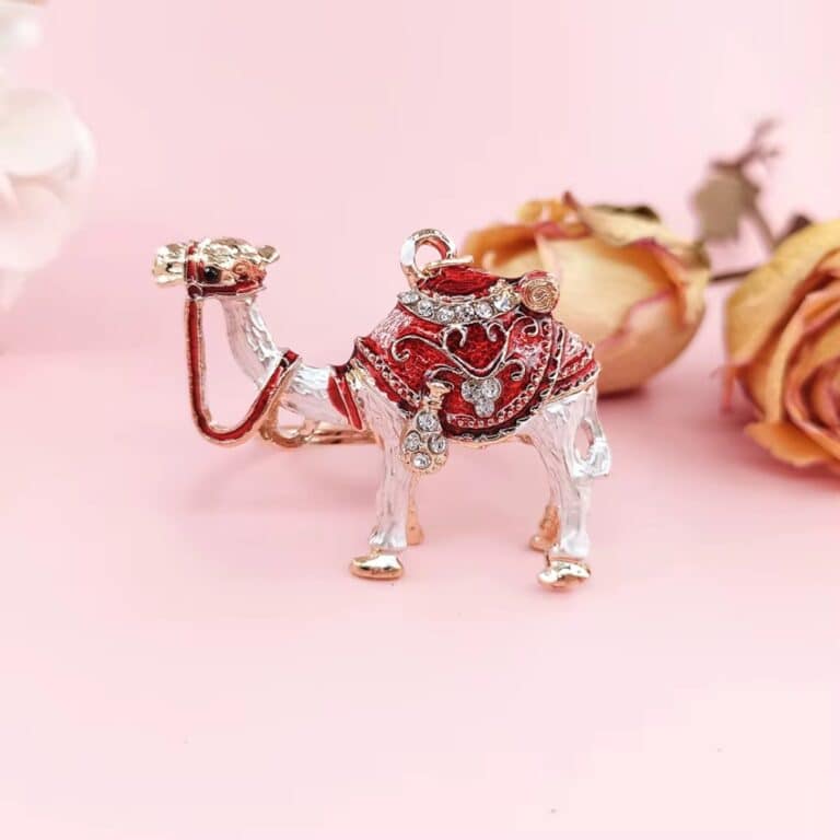 Porte-clés de Chameau avec Selle Arabesques et Strass 5