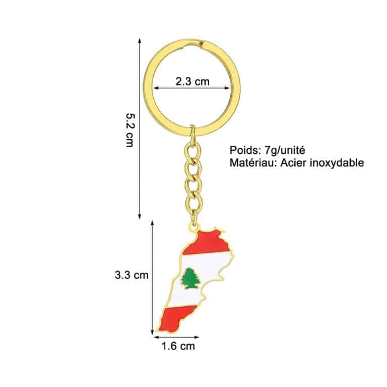 Porte-clys-Carte-du-Drapeau-du-Liban-en-Acier-Inoxydable-technique-3324