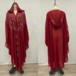 Robe Abaya Scintillante à Capuche avec Perles et Strass 1