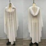 Robe Abaya Scintillante à Capuche avec Perles et Strass 10