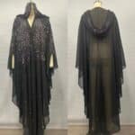 Robe Abaya Scintillante à Capuche avec Perles et Strass 5