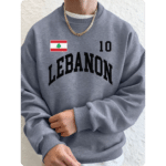 Sweat-shirt Homme en Polaire Ample avec Drapeau Libanais 1