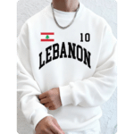 Sweat-shirt Homme en Polaire Ample avec Drapeau Libanais 2