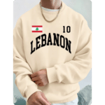 Sweat-shirt Homme en Polaire Ample avec Drapeau Libanais 3