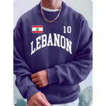 Sweat-shirt Homme en Polaire Ample avec Drapeau Libanais 4