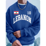 Sweat-shirt Homme en Polaire Ample avec Drapeau Libanais 5