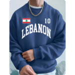 Sweat-shirt Homme en Polaire Ample avec Drapeau Libanais 6
