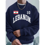 Sweat-shirt Homme en Polaire Ample avec Drapeau Libanais 7