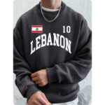 Sweat-shirt Homme en Polaire Ample avec Drapeau Libanais 8