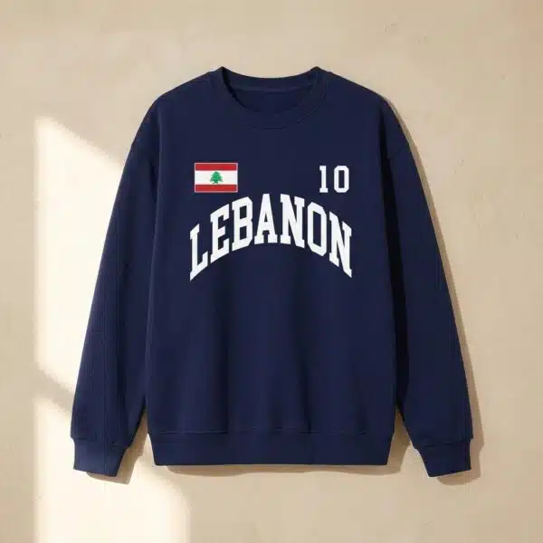 Accueil Sweat-shirt homme en polaire ample avec drapeau Libanais
