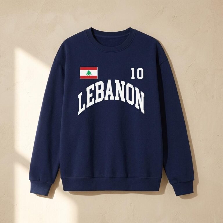 Sweat-shirt-Homme-en-Polaire-Ample-avec-Drapeau-Libanais-picture-8365