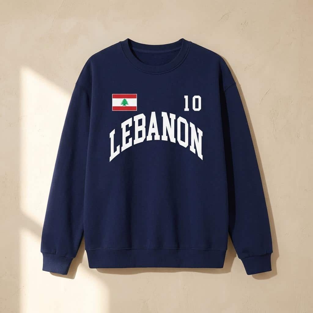 Sweat-shirt homme en polaire ample avec drapeau Libanais