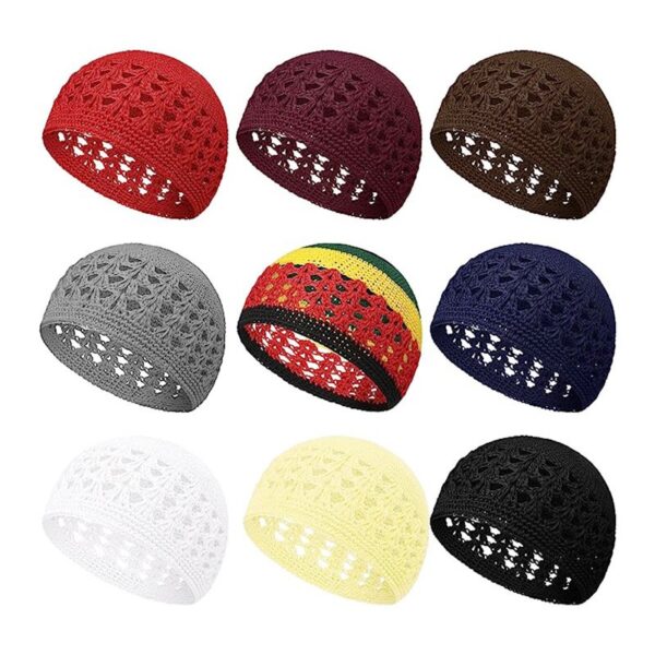 Bonnet en coton ajouré unisexe multicolore