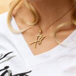 Collier-signature-calligraphique-Pahlavi-en-acier-antirouille-argente-ou-dore-picture-2