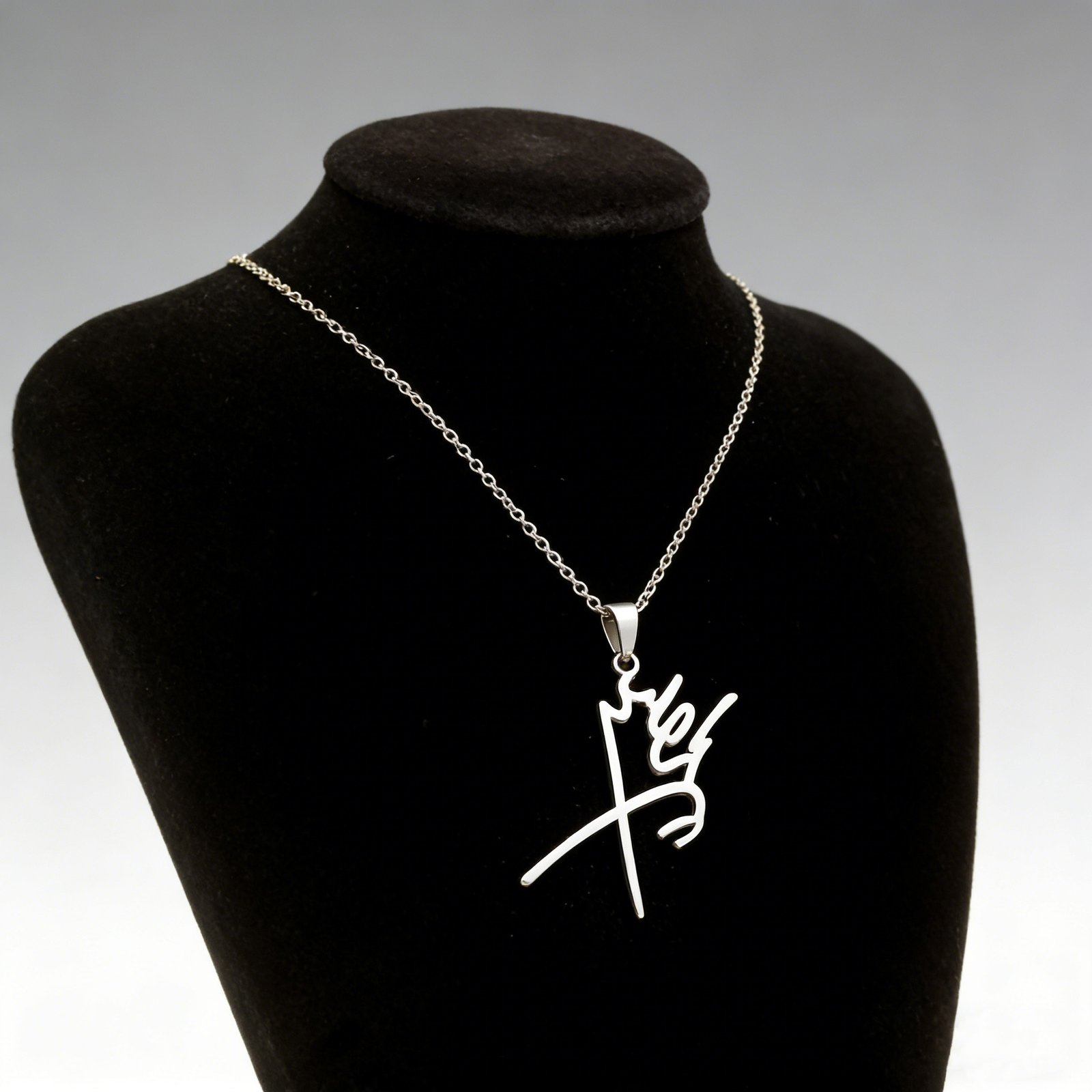 Collier-signature-calligraphique-Pahlavi-en-acier-antirouille-argente-ou-dore-picture-7