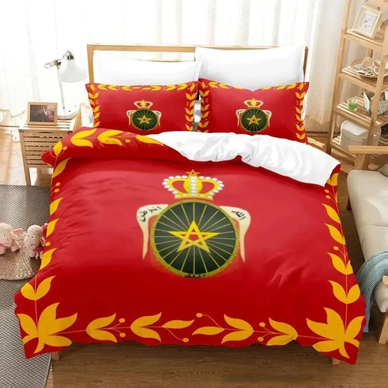 Housse-de-couette-1-personne-motifs-symboliques-orientaux-rouge-et-vert-picture-12