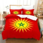 Housse-de-couette-1-personne-motifs-symboliques-orientaux-rouge-et-vert-picture-9