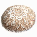 Housse-de-coussin-rond-mandala-boheme-avec-pompons-picture-3