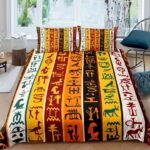 Parure-de-lit-egyptienne-avec-hieroglyphes-scarabees-dores-et-symboles-pharaoniques-picture-15